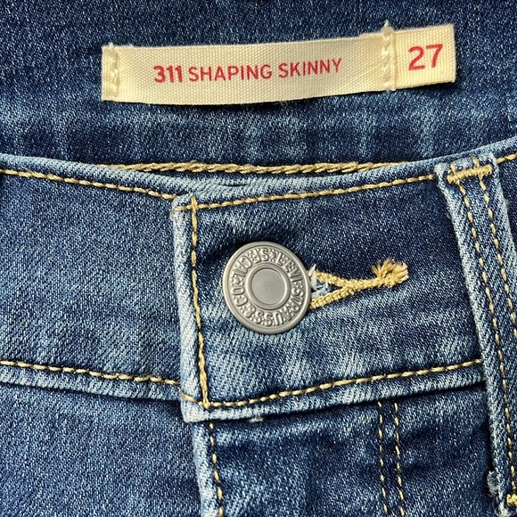 Levi’s 311 Shaping Skinny Medium Wash Stretchy Jeans Mid Rise Slimming Size 27 - Picture 3 of 9
